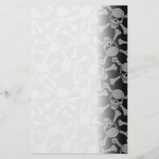 Schädel-gekreuzte Knochen Goth Felsen-Pirat Briefpapier