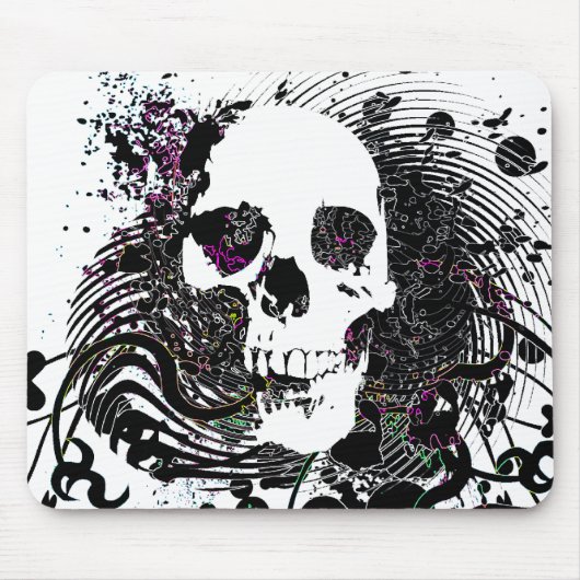 Schädel. Gerade verdrehte Pfeile. Mousepad (Vorne)