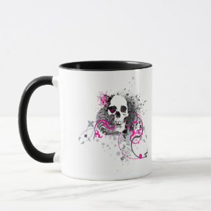 Schädel. Gerade verdrehte Pfeile. Tasse