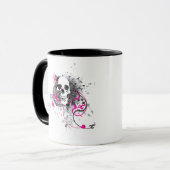 Schädel. Gerade verdrehte Pfeile. Tasse (Vorderseite Links)