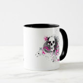 Schädel. Gerade verdrehte Pfeile. Tasse (VorderseiteRechts)