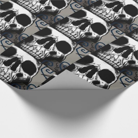 Schädel Geschenkpapier (Ecke)