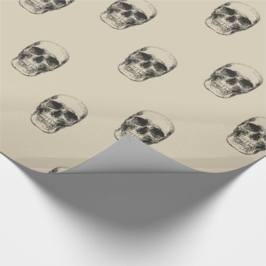 Schädel Geschenkpapier (Ecke)