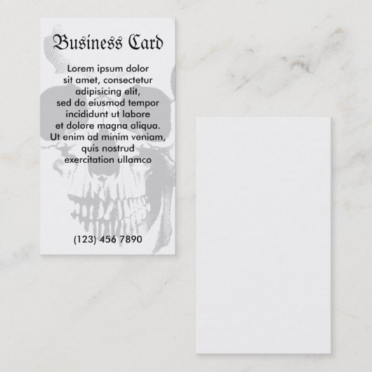 Schädel-Gesicht Visitenkarte (Vorne/Hinten)