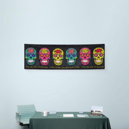 Schädel-Gewohnheits-Text Día de Los Muertos Sugar Banner (Messeveranstaltung)