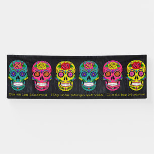 Schädel-Gewohnheits-Text Día de Los Muertos Sugar Banner