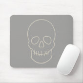 Schädel - Ghost Grau und Knochen Weiß Mousepad (Mit Mouse)