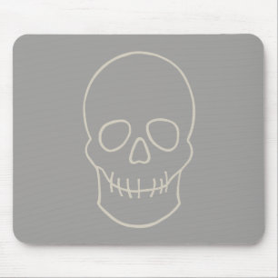 Schädel - Ghost Grau und Knochen Weiß Mousepad