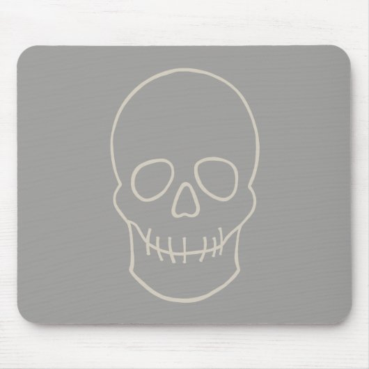 Schädel - Ghost Grau und Knochen Weiß Mousepad (Vorne)