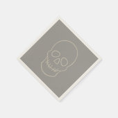 Schädel - Ghost Grau und Knochen Weiß Serviette (Ecke)