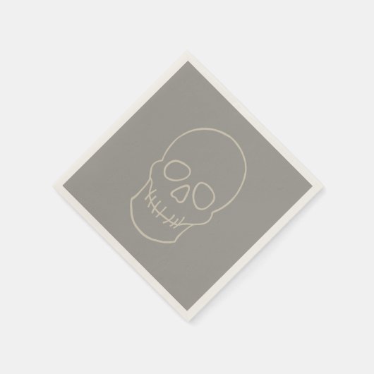 Schädel - Ghost Grau und Knochen Weiß Serviette (Ecke)