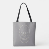 Schädel - Ghost Grau und Knochen Weiß Tasche (Rückseite)