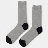 Schädel - Ghost Gray und Knochen weiß Socken (Linkes Detail)