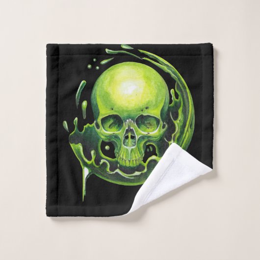 Schädel Giftspritze Badhandtuch Set (Waschlappen)