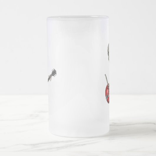 Schädel-Gitarrist Mattglas Bierglas (Mittel)