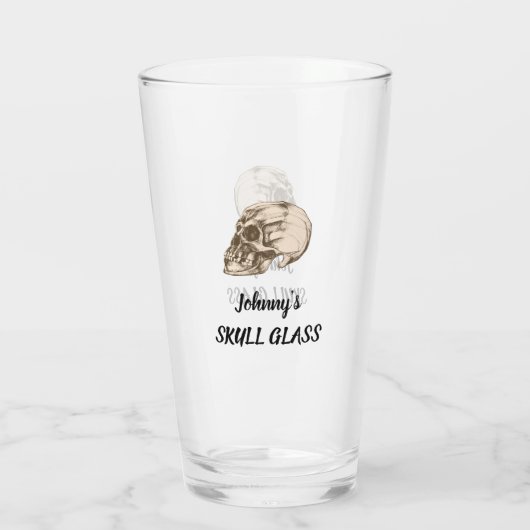 Schädel Glas (Rückseite)