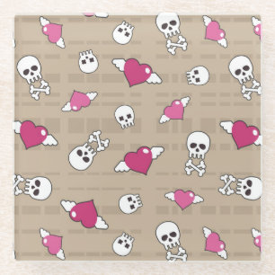 Schädel Glasuntersetzer