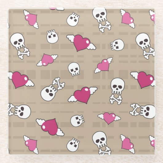 Schädel Glasuntersetzer (Vorderseite)