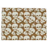Schädel-grafischer Muster-Entwurf Große Geschenktüte (Rückseite)