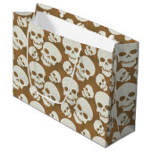 Schädel-grafischer Muster-Entwurf Große Geschenktüte (Vorderseite Schrägansicht)