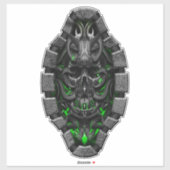 Schädel Grenn Bio Funken Custom Cut Vinyl Sticker (Blatt)