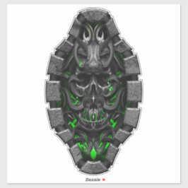 Schädel Grenn Bio Funken Custom Cut Vinyl Sticker