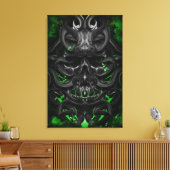 Schädel Grüner Bio-Funken Leinwanddruck (Insitu (Wohnzimmer))