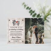 Schädel Halloween danken Ihnen Einladung (Stehend Vorderseite)