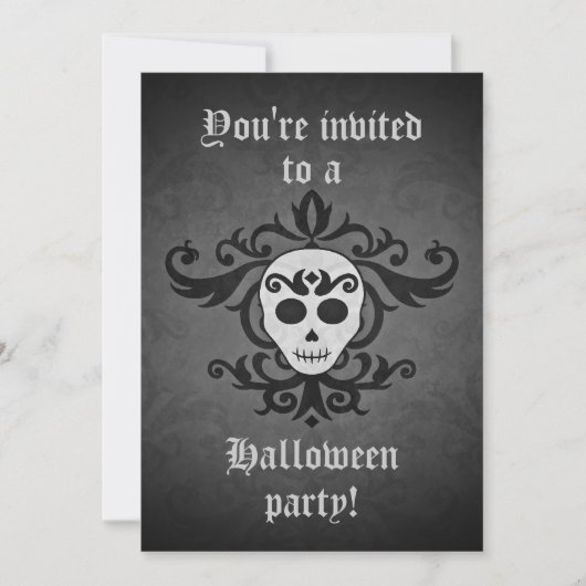 Schädel Halloween Einladung (Vorderseite)