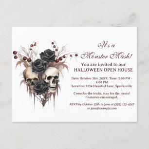 Schädel Halloween Offenes Haus Einladung Postkarte