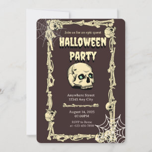 Schädel-Halloween-Party-Einladung Einladung