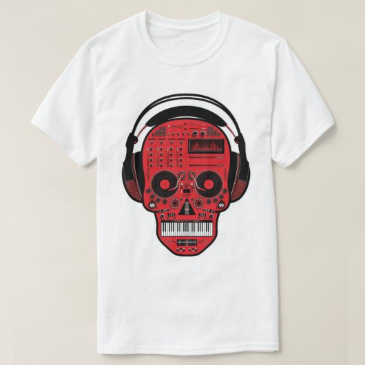 SCHÄDEL-HAUPTdj-PRODUZENT-T-SHIRT T-Shirt (Design vorne)