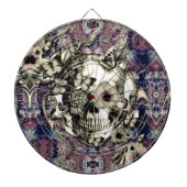 Schädel hergestellt von den Mohnblumen und von den Dartscheibe (vorne)