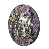 Schädel hergestellt von den Mohnblumen und von den Dartscheibe (Vorderseite rechts)