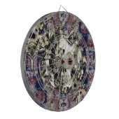 Schädel hergestellt von den Mohnblumen und von den Dartscheibe (Vorderseite Links)