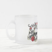 Schädel, Herzen und Rosen Mattglastasse (Links)