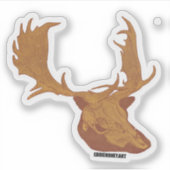 Schädel - Hirsch Aufkleber (Vorderseite)