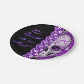 Schädel-Hochzeits-Pappteller 7" Pappteller (Schrägansicht)