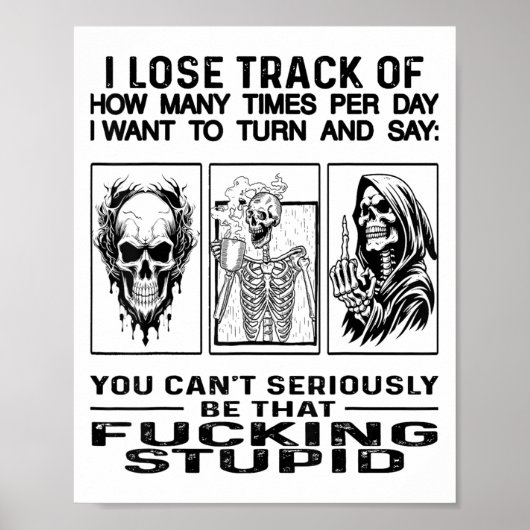 Schädel Ich verliert die Übersicht über die Anzahl Poster (Vorne)