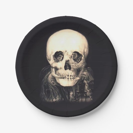 Schädel-Illusion Pappteller (Vorderseite)