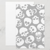 Schädel im schwarzen Hintergrund-Muster Briefpapier (Vorne/Hinten)