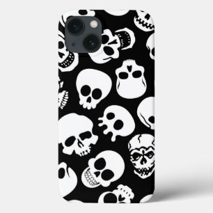Schädel im schwarzen Hintergrund-Muster Case-Mate iPhone Hülle