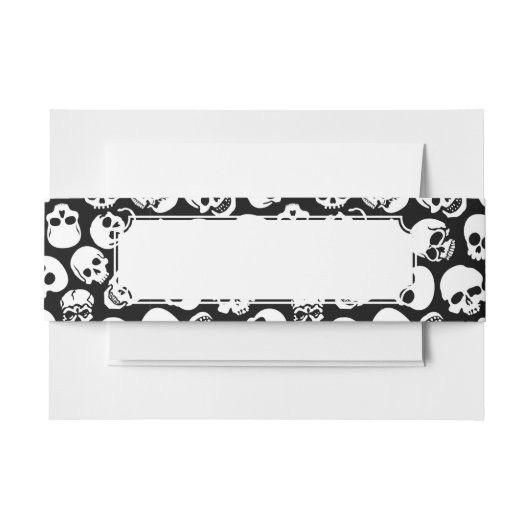 Schädel im schwarzen Hintergrund-Muster Einladungsbanderole (Vorderseite Beispiel)