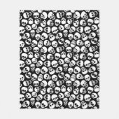 Schädel im schwarzen Hintergrund-Muster Fleecedecke (Vorderseite)