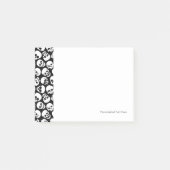 Schädel im schwarzen Hintergrund-Muster Post-it Klebezettel (Vorderseite)