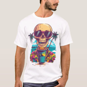 Schädel im Urlaub � Chill lustiger Strandskelett T-Shirt