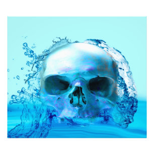Schädel im Wasser Fotodruck