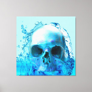 Schädel im Wasser Leinwanddruck