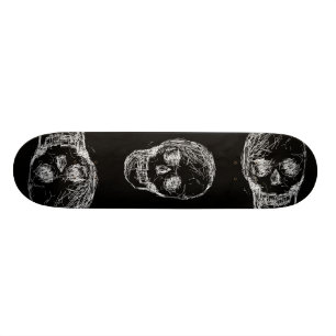 Schädel, im Weiß Skateboard