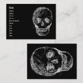 Schädel, im Weiß Visitenkarte (Vorne/Hinten)